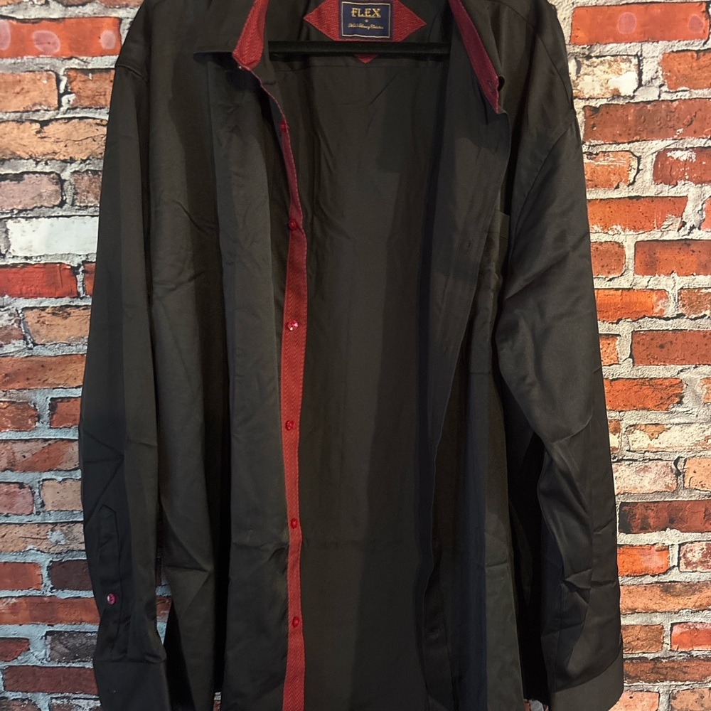 Flex Men's Black Shirt with Red Accents
